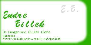 endre billek business card